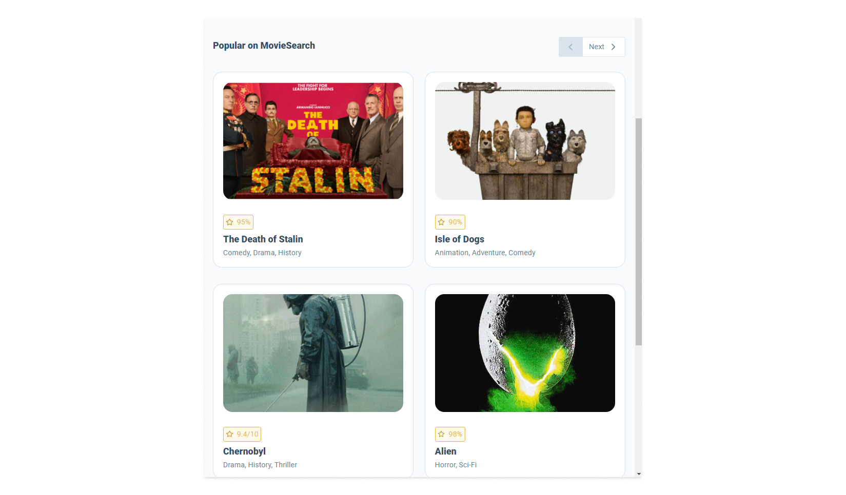Screenshots of the home screen at 768 pixels