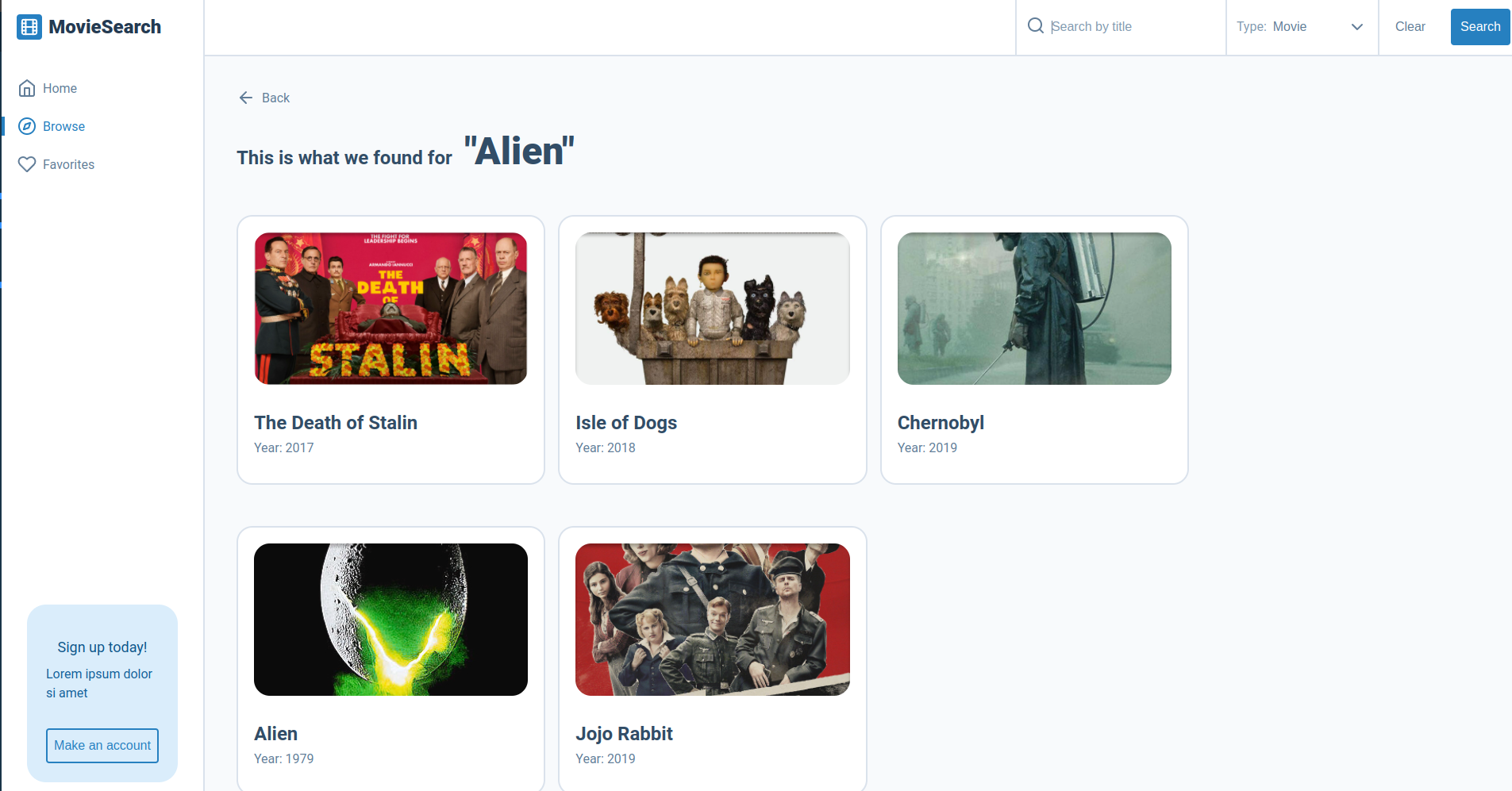 Search results screenshot